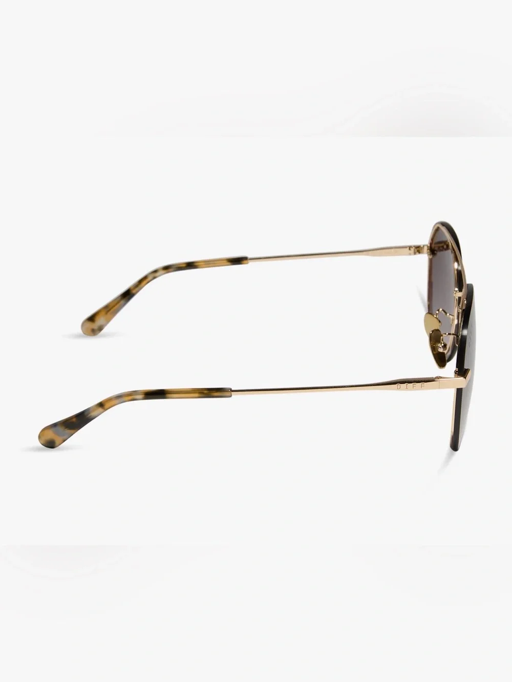 Diff Eyewear Gold Frame Sunglasses with Brown Gradient Lenses